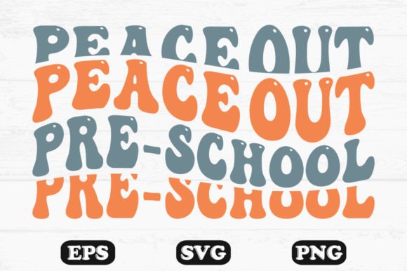 Captivating Peace out Pre-school Retro Wavy SVG