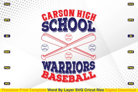Carson High School Warriors Baseball SVG