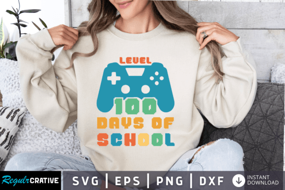 Celebrating 100 Days with Level 100 Days of School Pexel Font Svg