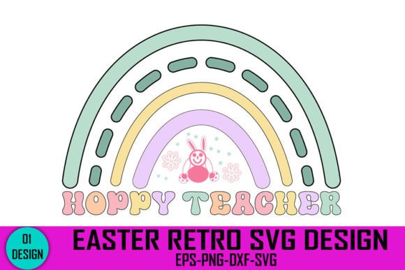 Hoppy Teacher - Easter Retro Svg Design