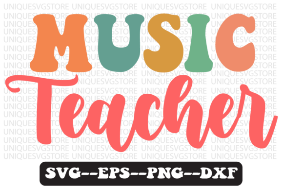 Music Teacher Groovy Retro Svg Design