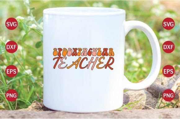 Spooktacular Teacher Groovy Retro SVG Design