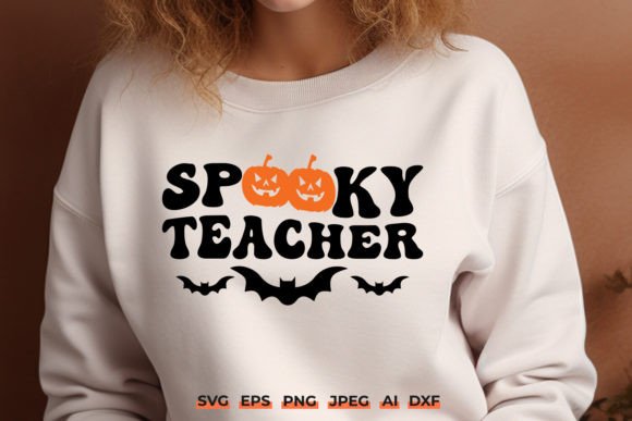 Spooky Teacher Halloween Retro SVG: A Groovy Embroidery Design