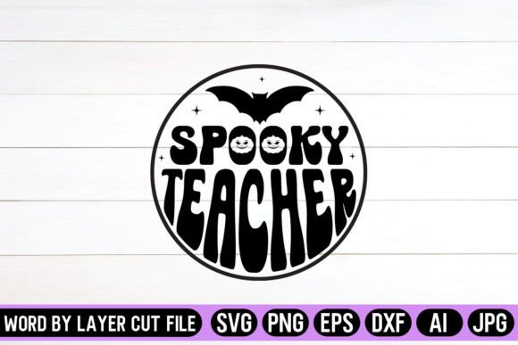 Spooky Teacher Round Signs SVG Design