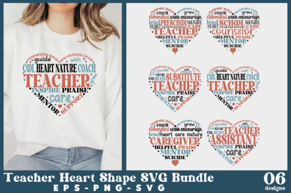 Teacher Heart Shape SVG Bundle: A Versatile Design
