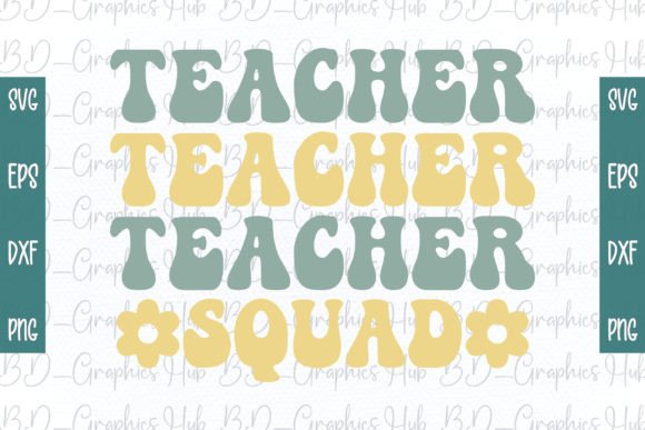 TEACHER SQUAD Retro SVG: A Versatile Design for Embroidery