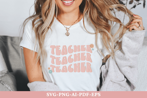 Teacher Wavy Text Svg: A Versatile Embroidery Design