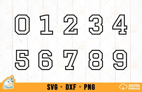Varsity Letters Number SVG for Embroidery